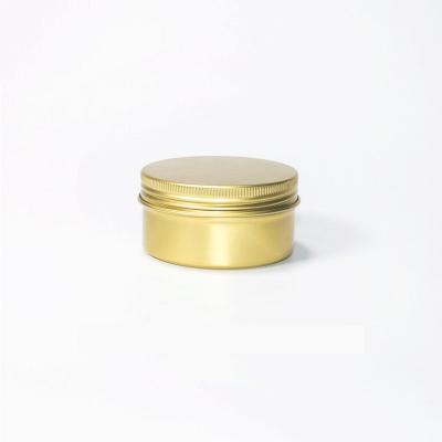 China Gold 80ml Cosmetic Tea Candy Mint Lip Balm Aluminum Candle Tin Box With Screw Lid... for sale