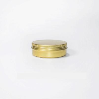 China Cosmetic Tea Candy Mint Lip Balm 100ml Gold...Color Aluminum Tin Box Tin Jar With Screw Lid for sale