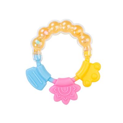 China Funny Toys Wholesale Soft Silicone Food Grade Teether Baby Teether Toy BPA Free Ring Teether For Kids for sale