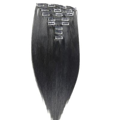 China Best Selling Human Hair Extension Brazilian Remy Hair Seamless Clip In Full Cuticle Hair For White Women for sale