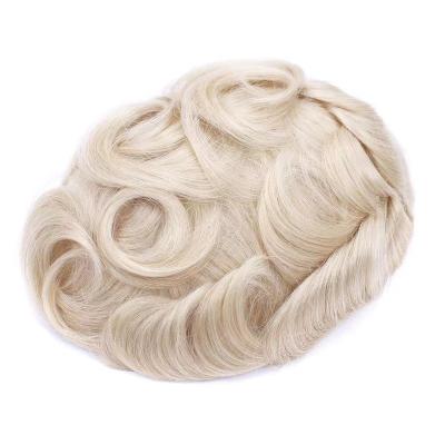 China Factory Wholesale Straight Hair Wig Hairpiece 1B Color Water Texture Hair System Men Super Thin Skin Full Head Hairpiece for sale