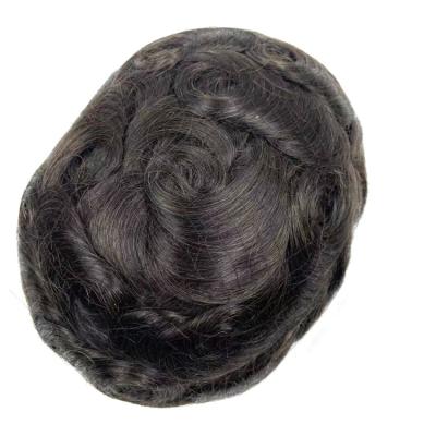 China 100% Hair Prosthesis Skin Toupee Man Straight Thin Hair System Breathable Male Natural Hair Men Wig Systems for sale