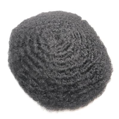 China 8mm Full Wave Lace Hair System Wave Hair Man Wigs Hair Toupee For Black Men for sale