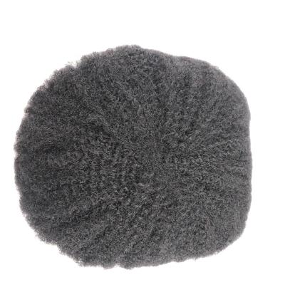 China 8mm Wave All Skin PU Hair Replacement Units Afro Wave Style Hair System Men Toupee For African American Man for sale