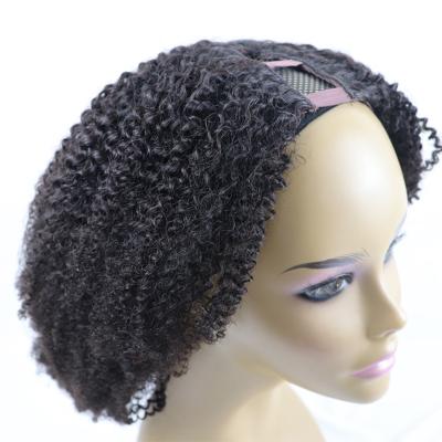 China Curly U Part Wig 100% Virgin Afro Brazilian Human Hair Kinky Curly Wigs For Black Women Glueless Curly V Shape Wig for sale