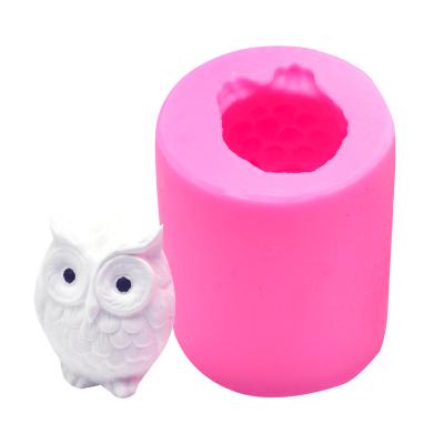 China Disposable 3D Owl Candle Mold Silicone Mold for Candle Making DIY Handmade Resin Molds for Plaster Wax Mold for sale