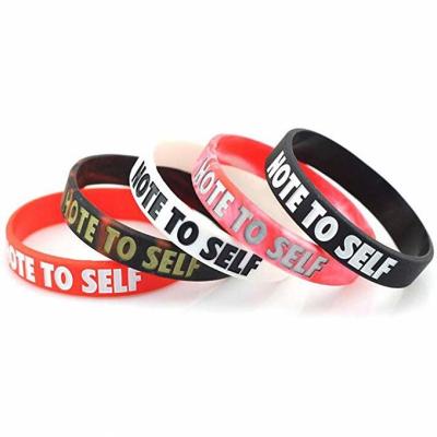 China Promotion Gifts Basketball Wade Note To Self Inspirational Wristbands Sport Silicone Wristband for sale