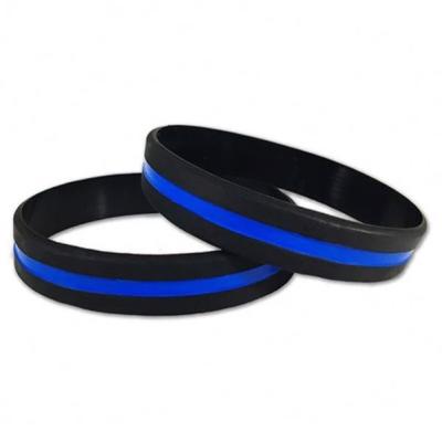 China Blue Line CLASSIC Custom Thin Bracelet American Flag Silicone Wristband for sale