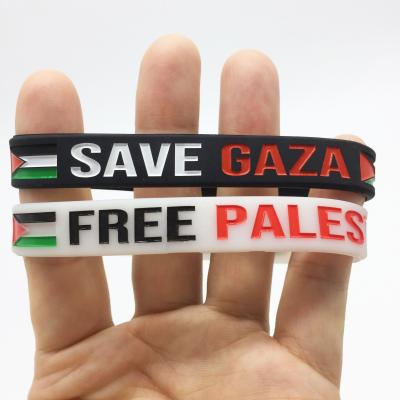 China CLASSIC Good Quality Savings Gaza PALESTINE Free Silicone Wristband Wristband With Country Flag for sale