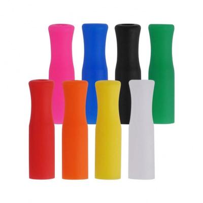 China Durable Silicone Sleeve Stainless Steel Straw Mouth Protector For 6mm Diameter Straws for sale