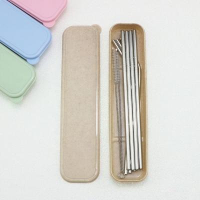 China Customized Colorful Reusable Metal Sustainable Stainless Steel Straw Set With Case for sale