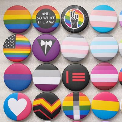 China 3D LGBT Transgender Pride Rainbow Gay Intersex Asexual Pride Lapel Pins Love Is Panromantic Bisexual Pansexual Pins Tin Badge for sale