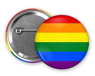 China Asexual Symbol Pansexual Pin Rozet Brooch Gay Lesbian Bisexual Transgender 3D Round Icons LGBT Pride Rainbow Flag Button Pin for sale