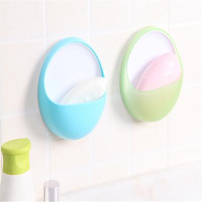 China Wall Mounted Tray Bathroom Soap Box Dish Cup Suction Wash Kitchen Bathroom Shower Soap Holder Modern Storage Box for sale