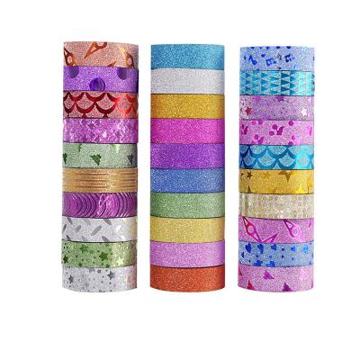 China Glitter Washi Tape Adhesive Tape Masking Tapes Office Stationery School Supplies Scrapbooking DIY Photo Decorative Color A005 for sale