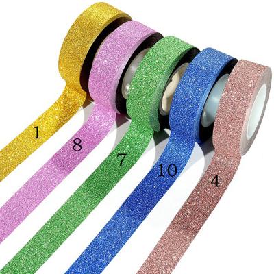 China Glitter Washi Tape Adhesive Tape Masking Tapes Office Stationery School Supplies Scrapbooking DIY Photo Decorative Color A005 for sale