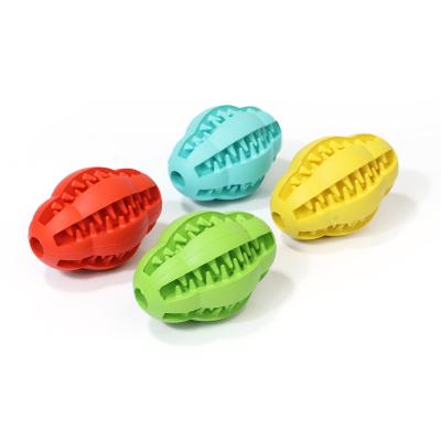 China Sustainable Molars Rugby Natural Rubber Non-Toxic Rubber Dog Pet Toys for sale