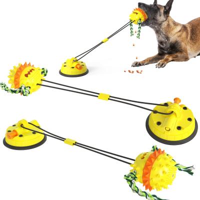 China Viable Stocked Interactive Double Suction Cup Pet Teething Puzzle For Chewers Aggressive Teeth Chew Dog Toy for sale