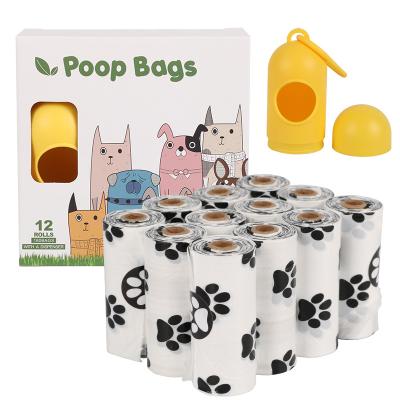 China Sustainable 16 Roll Portable Size Hanging Pet Shit Paper Bag With Dispenser , Dog With Dispenser Waste Bag for sale