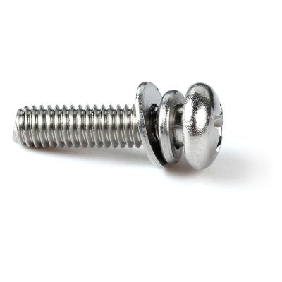 China GB9074.4 Pan Cross Recessed Pan Head Screws With Single Spring Lock Washer And Single Joints Combinartion Screw for sale