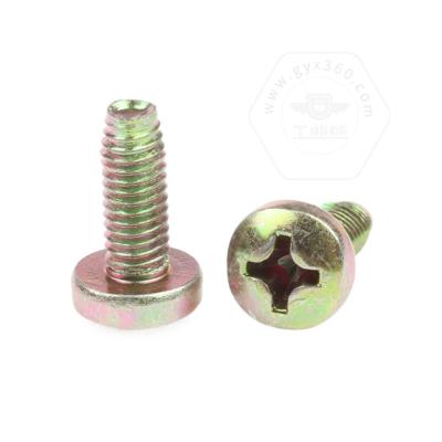 China Pan Carbon Steel Color Zinc Pan Head Thread Rolling Screws Cross Recessed GB6560 for sale