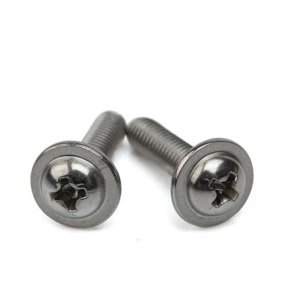 China DIN967 Pan Cross Recessed Pan Head Screw With Collar Round Head With Pad M4X16 Machine Screw for sale