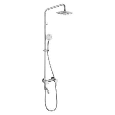 China With Sliding Bar In Bathroom Low Price Shower Riser Rail Rainfall Waterfall Shower System With 8 Inch Round Shower Head for sale