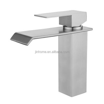 China Metered Faucets Brushed Lead Free Nickel Bathroom Stainless Steel Basin Faucet for sale