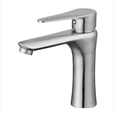 China Single Hole Basin Faucets Low Price Metered Stainless Steel Bathroom Faucet With Body 304 Stainless Steel for sale