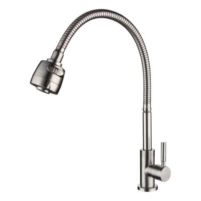 China SUS304 Kitchen Sink Bar Nickel Sink Faucet 304 Stainless Steel Thermostatic Brushed Faucet Cold Water Faucets Only for sale