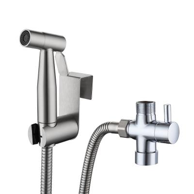 China With Needle Factory Direct Sale Hand Held Bidet Sprayer Stainless Steel Brushed Nickel Sprayer Kit for sale