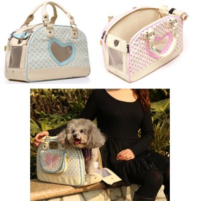 China Durable Lovable Dog Carrier Fashion PU Leather Dog Carrier Handbag for sale