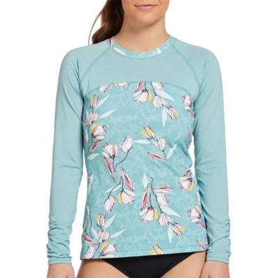 China Women's Custom Anti-UV Sublimated Floral Print Cycling Long Sleeve Swim Rash Guard for sale