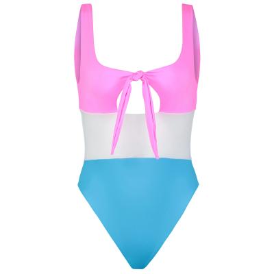 China Breathable Soft Backless Patchwork Girl Swimwear One Piece Bikini Swimwear for sale