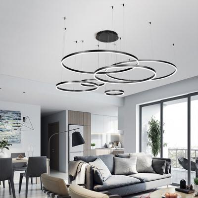 China Lighting Functions Wholesale European Italian Home Living Room Decorate Circle Led Pendant Light Chandeliers for sale