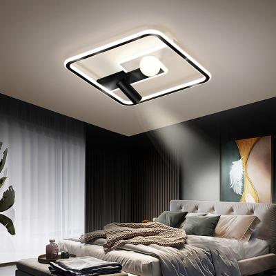 China Lighting Nordic Modern Minimalist Indoor Black Hotel Style Bedroom Decorative Acrylic Led Ceiling Lamp for sale