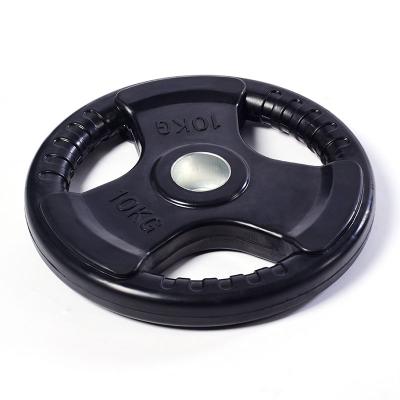 China Eco - Friendly Rubber Gym Weight Plate With Handles for sale