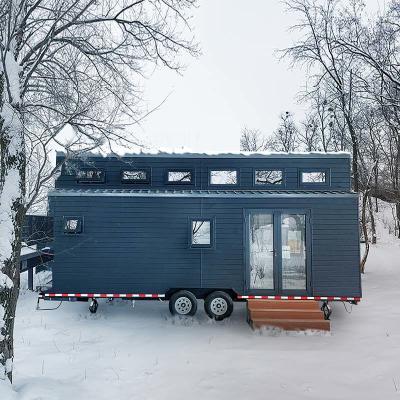 Chine Fabrique directe de l' acier préfabriqué petite maison sur roues avec le mur de la carte WPC à vendre