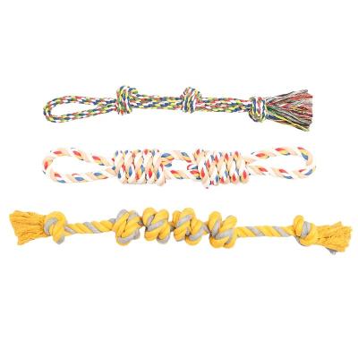 China Stocked 3 Packs Tough For Large Dogs Cotton Rope Play Tug Pet Pope Toy for sale