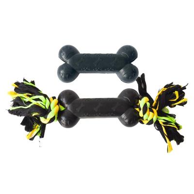 China Natural Rubber Dog Puzzle Chew Toys Stocked Black Dog Bones for sale