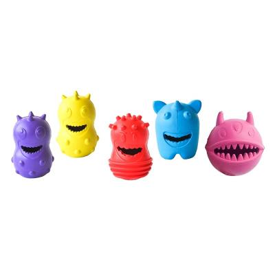 China Designer Rubber Halloween Monster Stocked Dog Toy Treat Puzzle Dog Toy for sale