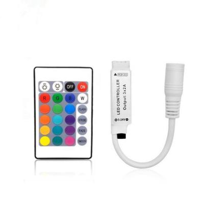 China Main Color Box Package 24 RF RGB Remote Control Lights 12V LED Strip Light Controller for sale