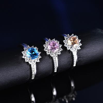 China FASHIONABLE S925 Sterling Silver High Carbon Gemstone Ruby Ring For Girl Women&'S with Stone for sale