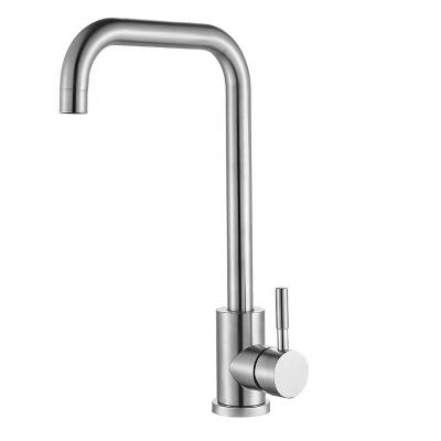 China 2019 New Arrival Modern Contemporary Single Lever Single Handle Brushed Nickel Sink Faucet Stainless Steel Swivel Spout Kitchen Mixer Tap for sale