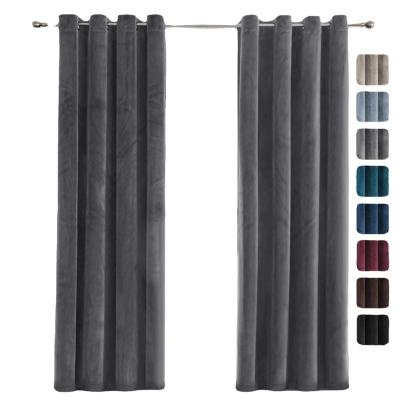 China Simple Blackout Velvet Dream Solid Color Sunscreen Insulation Velvet Shade House Blackout Curtains for sale