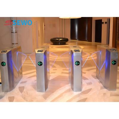 China Security Bi Directional Turnstile SUS304 Flap Barrier Turnstile Gate For Hotel / Factory for sale