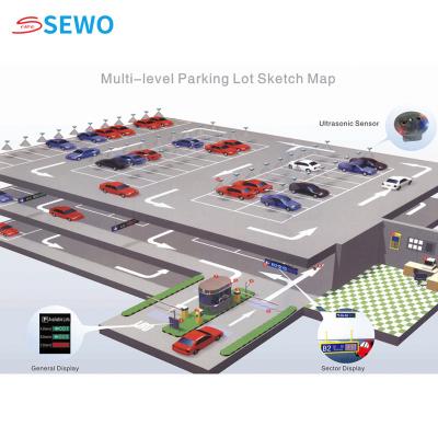 China Sistema inteligente de orientación de estacionamiento de estacionamiento subterráneo con comunicación RS485 en venta