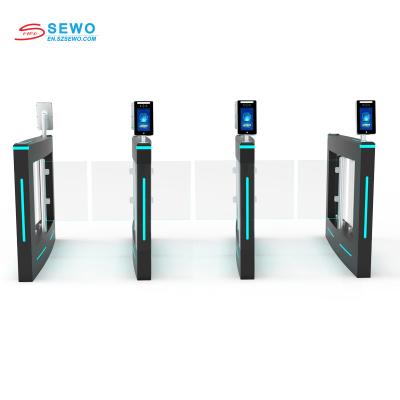 China Pedestrian Swing Barrier Gates with RFID Access Control System in Black or Customized for sale