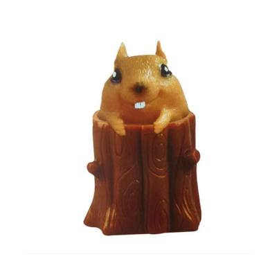 China Durable Loose Squirrel Pet Tree Stump Squirrel Shape High Elastic Effort Toy Balls for sale