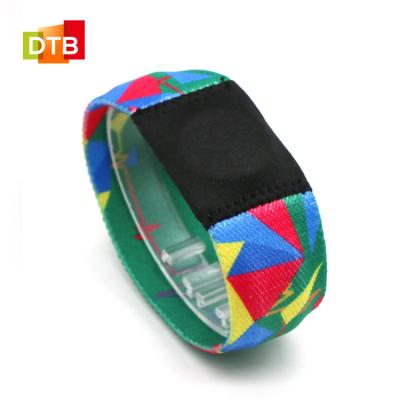 China MINI TAG cheap price DTB custom printing woven elastic NFC wristbands for sale for sale